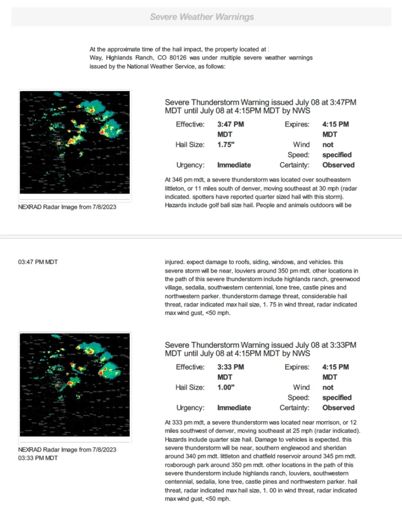 Severe Weather Warning Page - Colorado Construction & Restoration Severe Weather Warning Page